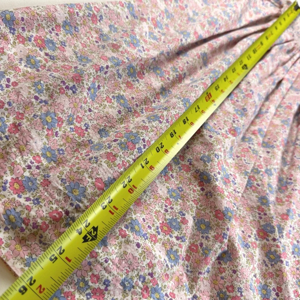 Sweet Dreams Smocked Dress‎ Girls 5 Pink Floral Puff Sleeve Cotton EUC